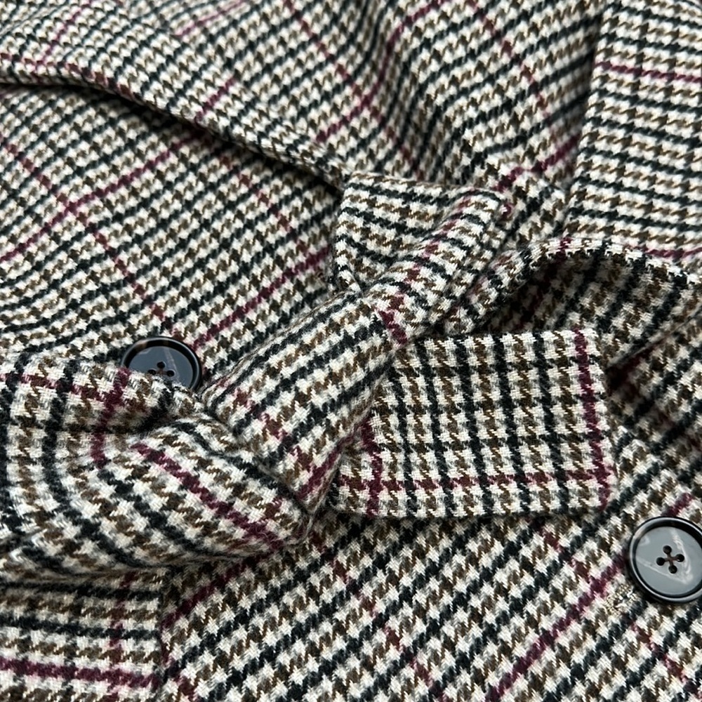 NWT Rails Sloan Houndstooth Plaid Wrap Coat Bronze Charcoal Henna - Picture 2 of 5